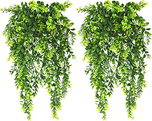 Artificial Hanging Plants, Green Leaves Fake Vines Decoration 4 Pack, Plastic Ivy Greenery Leaf Rattan Vine Houseplants for Wedding Indoor Outdoor Home Garden Wall Bedroom Wall Office Wedding Décor - color: Green Leaves Vine - 4pcs