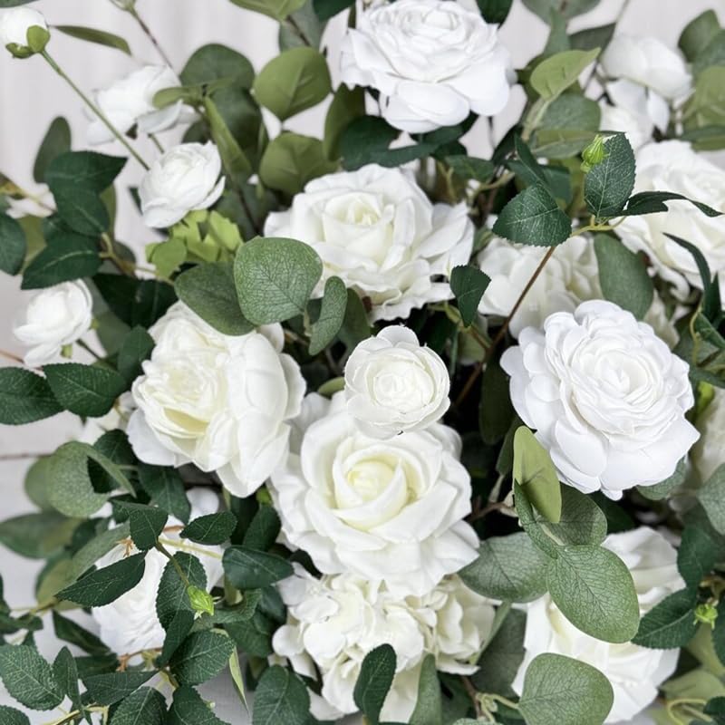 White Ground Flowers, White Wedding Decor, Aisle Flower Decoration, Barrel Whiskey Arrangement, Alter Flowers, Bridal Shower (20in) - size: 20in