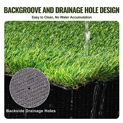 VEVOR Artifical Grass Turf, 5 x 10 ft Thick Grass Rug Indoor Outdoor, 1.38" Realistic Synthetic Grass Mat with Drainage Holes, Perfect for Patio Garden Lawn Home Backyard Dog Mats - size: 5 x 10 FT