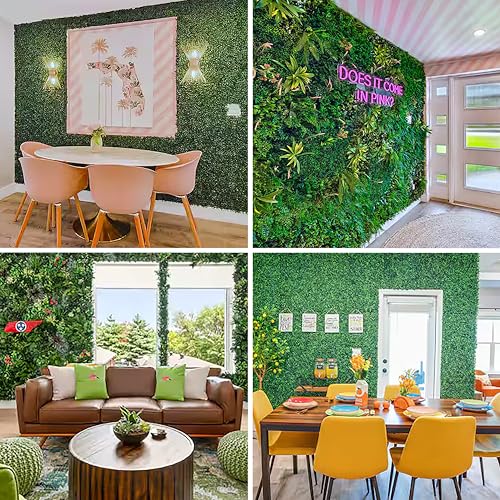 3rd Street Inn Greenery Panel - Artificial Hedge Wall - Fake Plant Wall Backdrop - Privacy Screen - Interlocking Panels - Indoor Outdoor Décor (12, Red Anthurium) - color: Red Anthurium