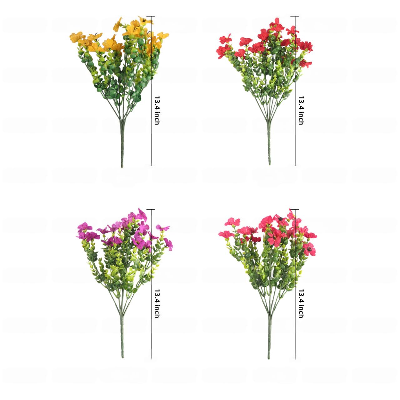 Artificial Flowers for Outdoors 16 Bundles Fake Flowers Fake Plants Spring Summer Decoration UV Resistant Fake Silk Flowers for Porch Patio Home Planter Window Box Yard Garden Decor - color: 16pcs