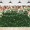 Sensfun Flower Wall Backdrop Spring Pink Rose Blossom Green Leaves Photography Background Floral Grass Birthday Baby Shower Miss to Mrs Wedding Bridal Shower Backdrops Portrait Photo Booth Props 8x6ft - size: 8x6ft