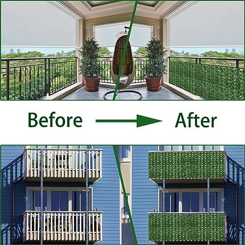 ODTORY Artificial Ivy Privacy Fence Wall Screen,40X160 in UV-Anti Faux Greenery Backdrop Ivy Vine Leaf Hedges Fence Panels for Patio, Balcony, Garden, Backyard Indoor Outdoor Green Wall Decor - size: 40 in x 160 in- Vine Leaf