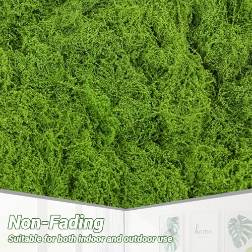 Artificial Green Moss for Potted Plants, 24.7 oz Fake Moss Decor for Indoor Plants, Glass Containers, Wedding, Gardens, DIY Crafts (Light Green)
