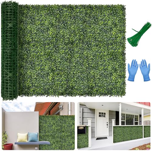 Artificial Boxwood Backdrop Roll: 40"x120" (33.5 sqft) UV-Anti Greenery Faux Grass Hedge for Indoor Outdoor Green Wall Decor, Patio Privacy Screen, Garden Fence Covering - size: 40"X120"