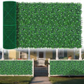 Yangrass Grass Wall Panels Roll, 40"x120" (33.33 sqft) Artificial Ivy with White Flower, UV-Anti Faux Boxwood Grass Wall Greenery Panels for Garden Patio Balcony Decor - size: 40x120inches