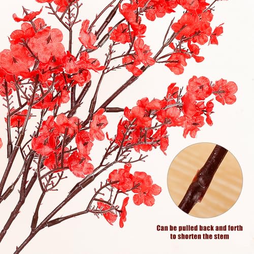1PCS Artificial Long Gypsophila Colorful Plum Blossom Home Bouquet Faux Flowers Autumn Garden Party Decoration (Yellow-1PCS) - color: Yellow-2pcs