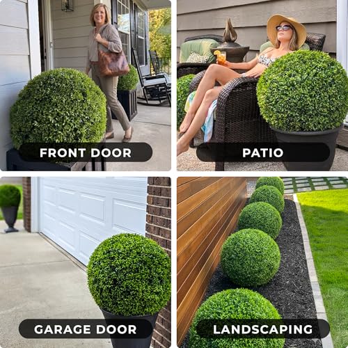 365 Curb Appeal 23" XL Topiary Balls (Better Than A Boxwood, 1 Faux Topiary Ball (2 Halves)) - color: Better Than a Boxwood, size: 1 topiary ball (2 halves)