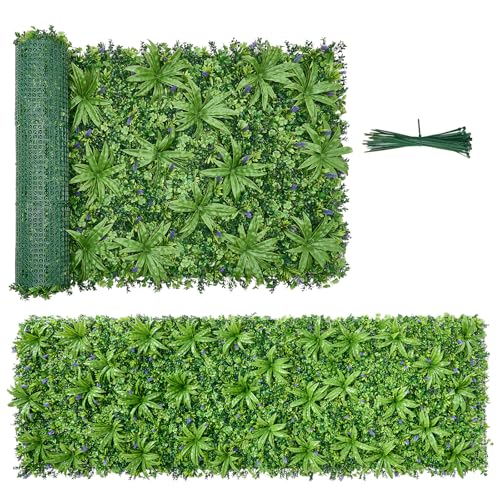 VEVOR Artificial Plant Wall, 40 x 120 in Artificial Boxwood Panels, Sun Protection Greenery Backdrop Privacy Hedge Fence, Fake Grass Screen for Wedding, Indoor, Outdoor Garden, Backyard,Mixed Leaf - color: Mixed Leaf, size: 40 x 120 IN