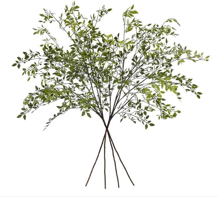 Greenery Stem Vase with Simulated 43.3 inches Stems and Branches Simulated Eucalyptus Leaves for Indoor Bedroom Living Room Dining Table Outdoor （3Pcs Green） - color: Green