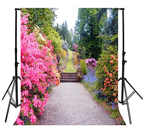 AOFOTO 8x10ft Beautiful Spring Blossom Flower Photography Backdrop Garden Landscape Background Outdoor Vintage Park Manor Scenery Wedding Photo Studio Props Woman Lady Girl Artistic Portrait Wallpaper - size: 8x10ft