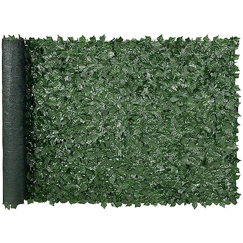 VEVOR Artificial Ivy Privacy Fence Screen, 59 x 118 in Faux Ivy Vine Leaf Hedges Fence, Greenery Privacy Fence with Mesh Cloth Backing, Green Wall Decoration for Outdoor Garden, Yard, Balcony - color: Ivy with Green Mesh Backing, size: 59 x 118 inch