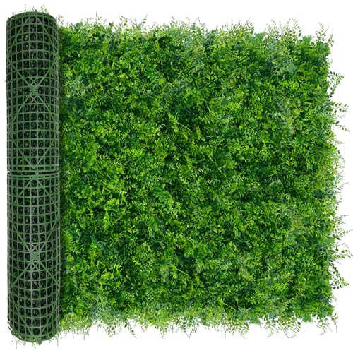 Greenery Faux Grass Wall Backdrop: 48"x128" (43 SQFT) UV-Anti Artificial Green Boxwood Panel for Patio Balcony Privacy & Ivy Fence Covering Privacy, Garden, Backyard Wall Backdrop Decor - color: 3D Style 1, size: 48"x128"