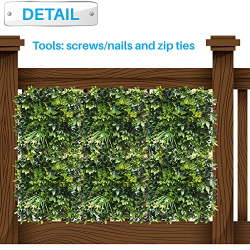 Patio Paradise 20"x20" (6PC) Artificial Grass Wall Panels Greenery Backdrop Faux Boxwood Hedge Fake Ivy Privacy Screen for Outdoor Wedding Décor Photography Background, #6 3D Mixed - color: #6 3D Mixed, size: 20"x20"