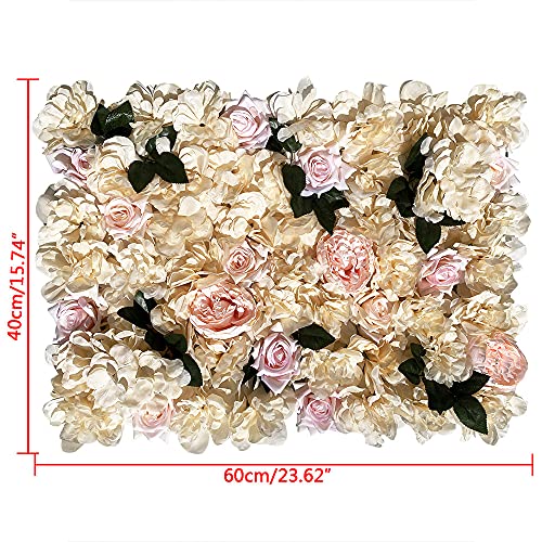 12PCS Artificial Flower Panels, Wedding Flower Panels Banquet Flowers Board, Flower Backdrop Wall for Photo Party Wedding Background Decor - color: 12pcs Artificial Flower Panels