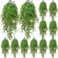 Hoteam 12 Pcs Artificial Hanging Plants 32 Inch Fake Ivy Vines with Fake Leaves Patio Artificial Plants Greenery for Living Room Indoor Outdoor Wall, No Basket (Ivy) - color: Ivy