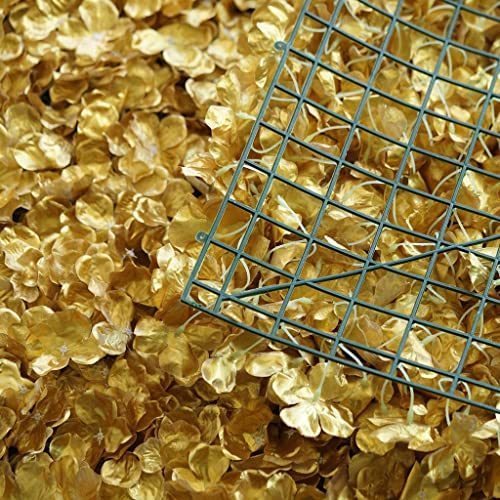 Tableclothsfactory 4 PCS Gold Silk Hydrangea Flower Mat Wall Wedding Event Decor for DIY Centerpiece Arrangement Party Decorations - color: Gold