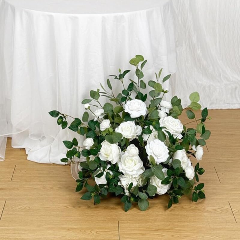 White Ground Flowers, White Wedding Decor, Aisle Flower Decoration, Barrel Whiskey Arrangement, Alter Flowers, Bridal Shower (20in) - size: 20in