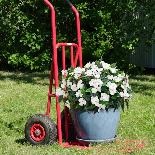 Fake Flowers Artificial Flowers for Outdoor，White Artificial Impatiens Bouquet Flowers for Outdoors，Spring Flowers Artificial Impatiens Outdoor Silk Fake Flowers Indoor Decor 4pcs(White) - color: White-4