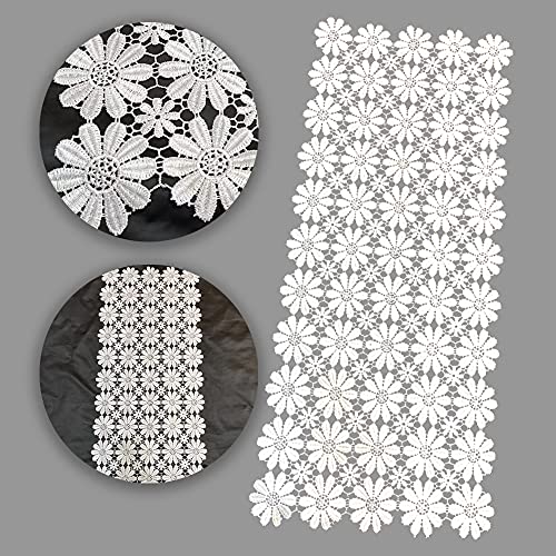 White Flower Runners Lace Table Cloth Shower Dresser Scarf for Home Kitchen Wedding Banquet Tea Table TV Cabinet Dining Table Heat Insulation Table Runner