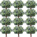 Janinka 60 Pcs Artificial Greenery Eucalyptus Stem Artificial Mixed Eucalyptus Stems Leaves Bulk with White Seeds Silver Dollar Faux Greenry Stems Sprays for Wedding Bouquet Decor Flower Arrangement