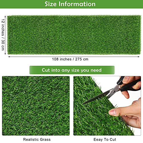 TURSTIN Artificial Grass Table Runners 12 x 108 Inch Green Grass Tabletop Synthetic Grass Carpet Rug Table Decorations for Spring Summer, Wedding, Birthday Party Decor - size: 12 x 108 Inches