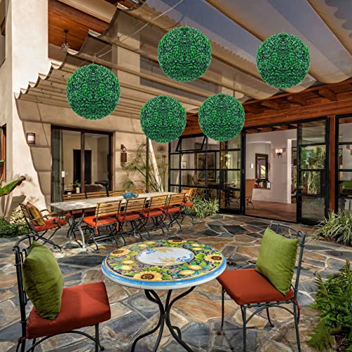 Sunnyglade 2 PCS 13 inch 4 Layers Artificial Plant Topiary Ball Faux Boxwood Decorative Balls for Backyard, Balcony,Garden, Wedding and Home Décor (13 inch) - size: 13 inch