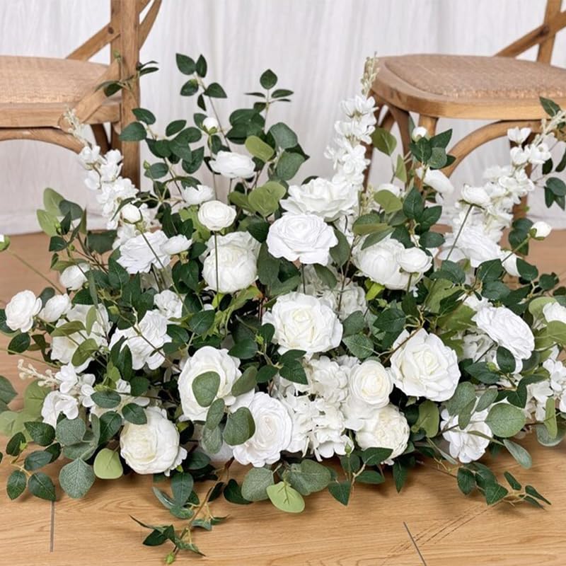 White Ground Flowers, White Wedding Decor, Aisle Flower Decoration, Barrel Whiskey Arrangement, Alter Flowers, Bridal Shower (36in) - size: 36in