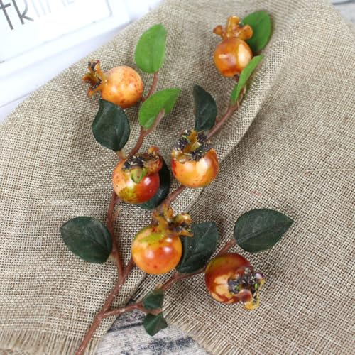 COHEALI Simulation Pomegranate Flower 5Pcs Artificial Rosehip Berries Floral Christmas Floral Picks Sprays Floral Arrangement
