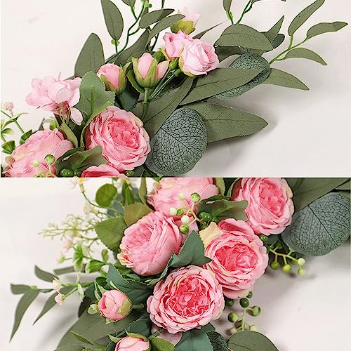 GOLDY&WENDY 2pcs Artificial Wedding Welcome Sign for Wedding Reception Entrance Welcome Sign Arch Door Flowers Table Decor - color: A2-pink Peony