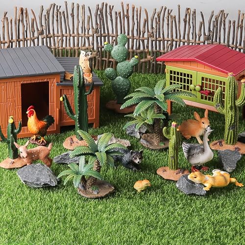 EOIVSH Desert Diorama Supplies with Cactus Kit and Model Palm Tree, Artificial Greenery Plant Cacti Decoration, Desert Diorama Project Sandbox Cake Topper Landscape Scene - style: Cactus and Palm Tree
