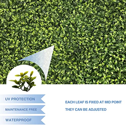 E&K 20" x 20" Artificial Plant Fence Panel Faux Leaves Grass Wall Privacy Screen Panel Decorative for Indoor Outdoor (Green Tea 02, 6 Pcs) - color: Green Tea - 02