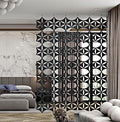 Felt Fiber Surface High Density Polyester Fiber Board 3D Flower Venus 14"x12" Hanging Room Divider Panel Cut Room Partition Home Decoratio(12 Pcs)(Black) - color: Black