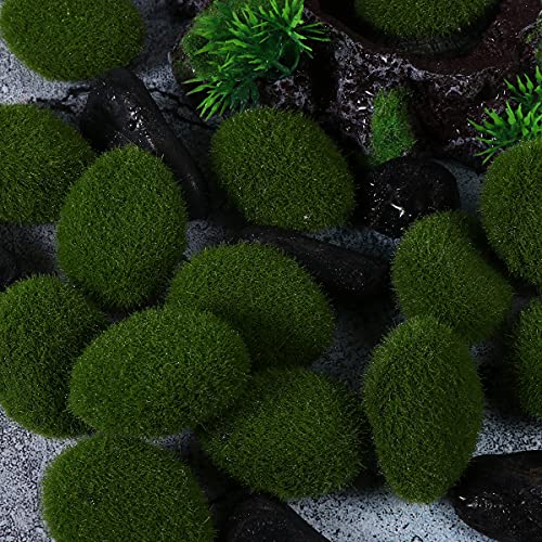20Pcs Floral Arrangements Fake Moss Rocks Landscape Decorative Green Globes Bulk Decor Fake Arrangements Balls vase Fairy