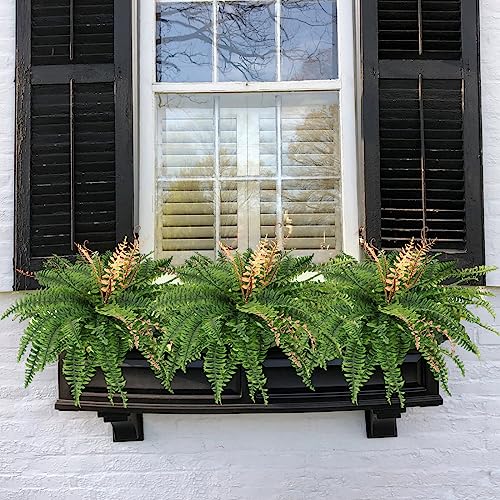 Dremisland Artificial Ferns for Outdoors,Set of 2 Bouquets 36" Diam Large Fake Hanging Ferns Artificial Boston Fern Fake Fern Plant Artificial Bush for Home Garden Porch Farmhouse Decor(36" Diam-2PCS) - color: 36" Diam-2pcs