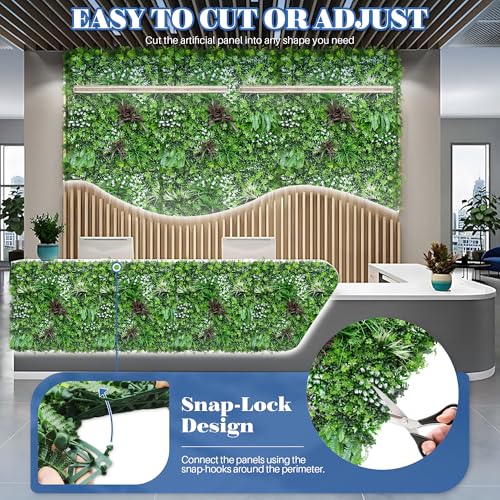 ECOOPTS 40"x40" Faux Ivy Privacy Fence Screen Artificial Boxwood Panels Topiary Hedge Plants for Indoor Outdoor Decoration, #5 Mixed Leave, 1 Pack - color: 40"x40" #5 Mixed Leave, size: 40"x40"