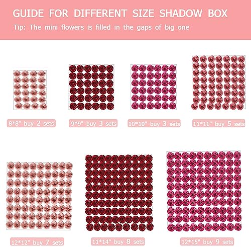 Mverse 3D Rolled Roses Paper Flowers Decorations for Custom Shadow Box Frame, Graduation Cap, Mini Artificial Crafts DIY Gift Décor for Mother Day (18 Pieces, Rose Red) - color: 08- Rose Red