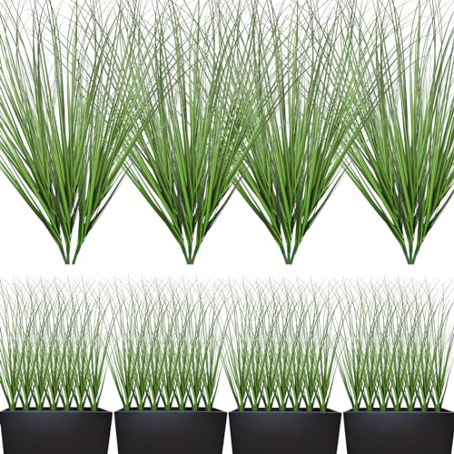 FOIMAS 12pcs Artificial Grass Plants,19.68" Faux Shrubs Wheat Grass Greenery Stems Fake Plants for Indoor Outdoor Home Decoration - size: 19.68
