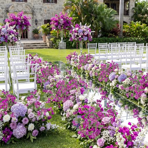 4PCS Bougainvillea Artificial 37.4" Long Stem Faux Bougainvillea Fake Silk Flowers for Floral Arrangements Home Wedding Dining Table Party Garden Decor(Light Purple) - color: Light Purple