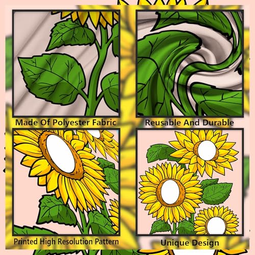 Sunflower Banner Pretend Play Game Backdrop Sunflowers Flowers Fall Theme Decor Decorations for Autumn Holiday Festival Girls Boys 1st Birthday Baby Shower Supplies Photo Booth Props