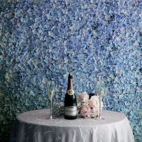 Tableclothsfactory 4 PCS Serenity Blue Silk Hydrangea Flower Mat Wall Wedding Event Decor for DIY Centerpiece Arrangement Party Decorations - color: Serenity Blue