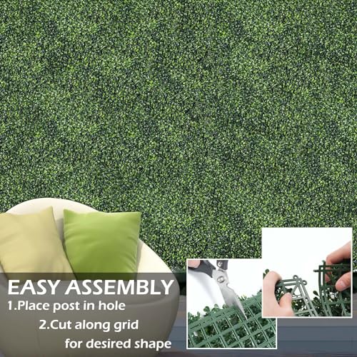 NETAP Grass Wall Panels, 10"x 10"(16pcs) 4-Layer Artificial Boxwood Faux Green Wall for Interior, Garden Party Wedding Backdrop, Indoor Outdoor Plant Wall Decor - size: 10x10 pack of 16