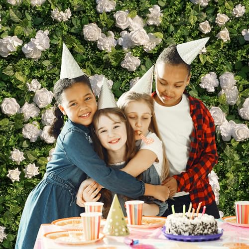 Artificial Flower Wall Panels, 3D Silk Rose Floral Backdrop, Roll Up Floral for Wedding, Baby Show, Party and Home Decor, Quick Assembly/Storage, Both Eco ＆ Pet Friendly, 4ft*8ft - color: Whitehar, size: 4ft*8ft