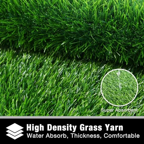 GLOBREEN Fake Grass Door Mat - 24 X 36 Inch, Indoor Outdoor Artificail Turf Pad for Puppy Potty Training Crate, Dirty Tripper Entryway Rug, Absorbent Machine Washable