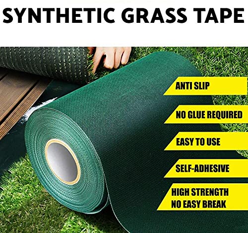TYLife Artificial Grass Tape,6" X98'Self Adhesive Artificial Grass Seaming Tape,Synthetic Fake Grass Turf Tape for Lawn, Indoor Outdoor Carpet Jointing, Connecting Garden Pet Rug,Turf Mat - size: 6" x 98'5" (15cmX30m)