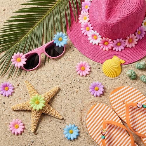 100 Pcs Fabric Daisy Flower, 4 cm Artificial Daisies, Small Fake Flowers, Mini Faux Flowers for Crafts for Easter Bonnet, DIY Wreath Wedding Craft Party Table (Mixed Color)