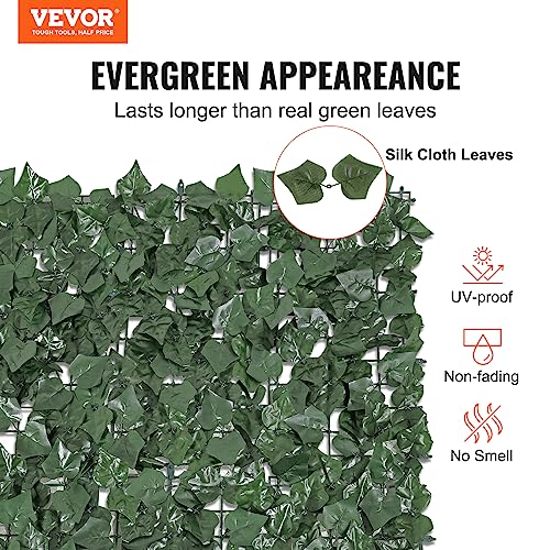 VEVOR Artificial Ivy Privacy Fence Screen, 39 x 98 in Faux Ivy Vine Leaf Hedges Fence, Greenery Privacy Fence with Strengthened Joint, Green Wall Decoration for Outdoor Garden, Yard, Balcony - color: Ivy, size: 39 x 98 inch
