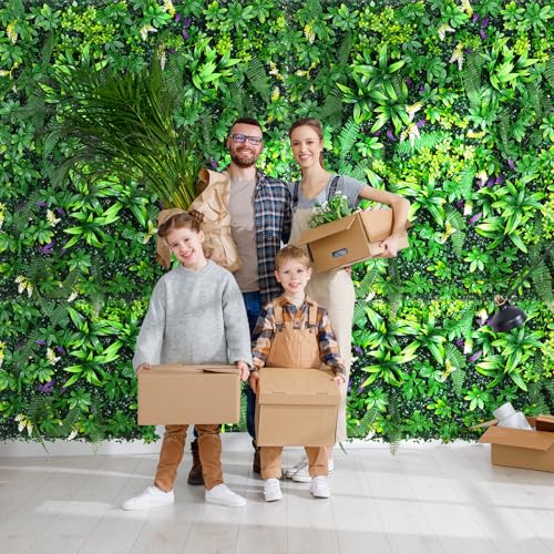 fanado Artificial Grass Wall Panels (20"x 20" 14pcs),Hedge Green Wall Decor Backdrop, UV-Anti Fake Greenery Plant Wall Boxwood Panels for Privacy Fence Screen Outdoor Indoor Wedding Garden Backyard - color: Money Tree Leaves, size: 20x20 in 14pcs