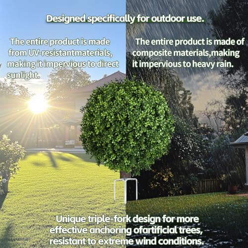 Artificial Boxwood Ball Bush- Faux Boxwood Decorative Balls for Backyard, Balcony,Garden, Wedding and Home Décor (2, 22inch)