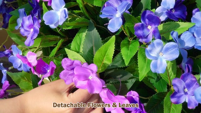 Hommyea Artificial Fake Flowers for Outdoor, 6 Bundles UV Resistant Faux Plants Decoration Silk Flowers No Fade Plastic Flowers for Outside Planters Home Porch Patio Yard Garden Decor - color: Purple Red Yellow